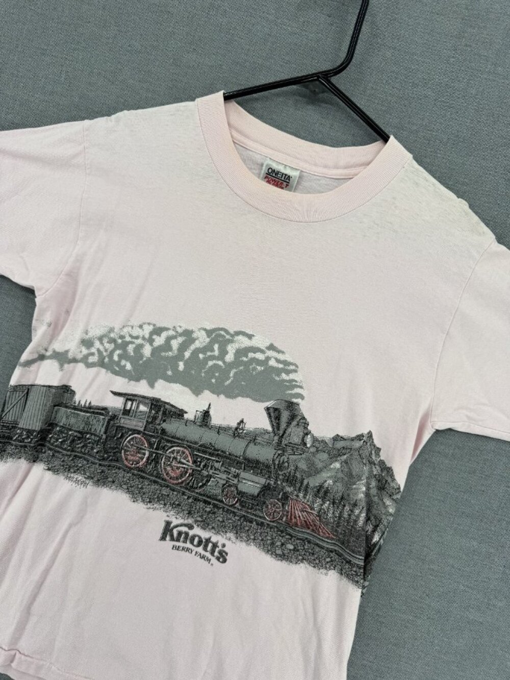 Vtg Oneita Knott’s Berry Farm T Shirt Mens L Steam Locamotive Tee Y2K